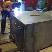 A bunded generator fuel tank in construction