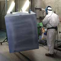 The tested and cleaned tank ready for etching