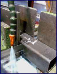 metal band saw cutting box section